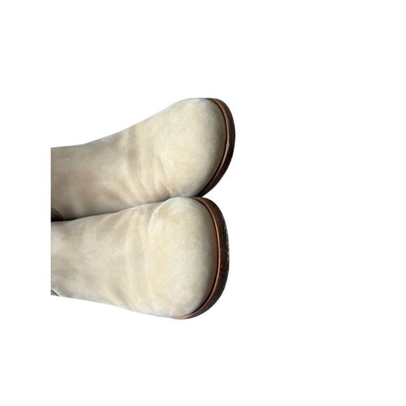 Frye Ricki Ring Fold Back Soft Leather Bootie size 7.5 Cream Tan - Picture 11 of 11